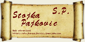 Stojka Pajković vizit kartica